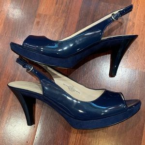 Nine West Navy Blue Platform Pumps